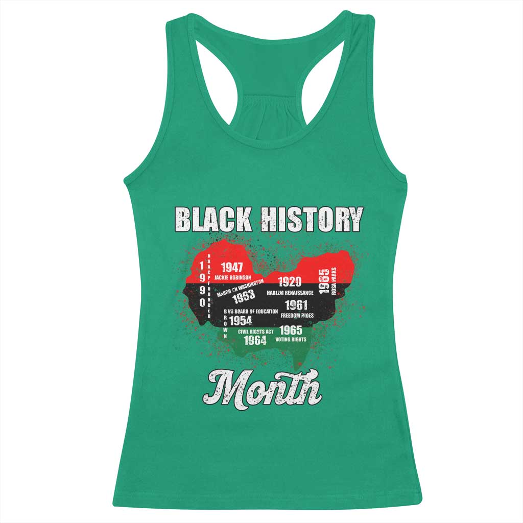 Black History Leaders Racerback Tank Top African American Milestones Map Civil Right - Wonder Print Shop