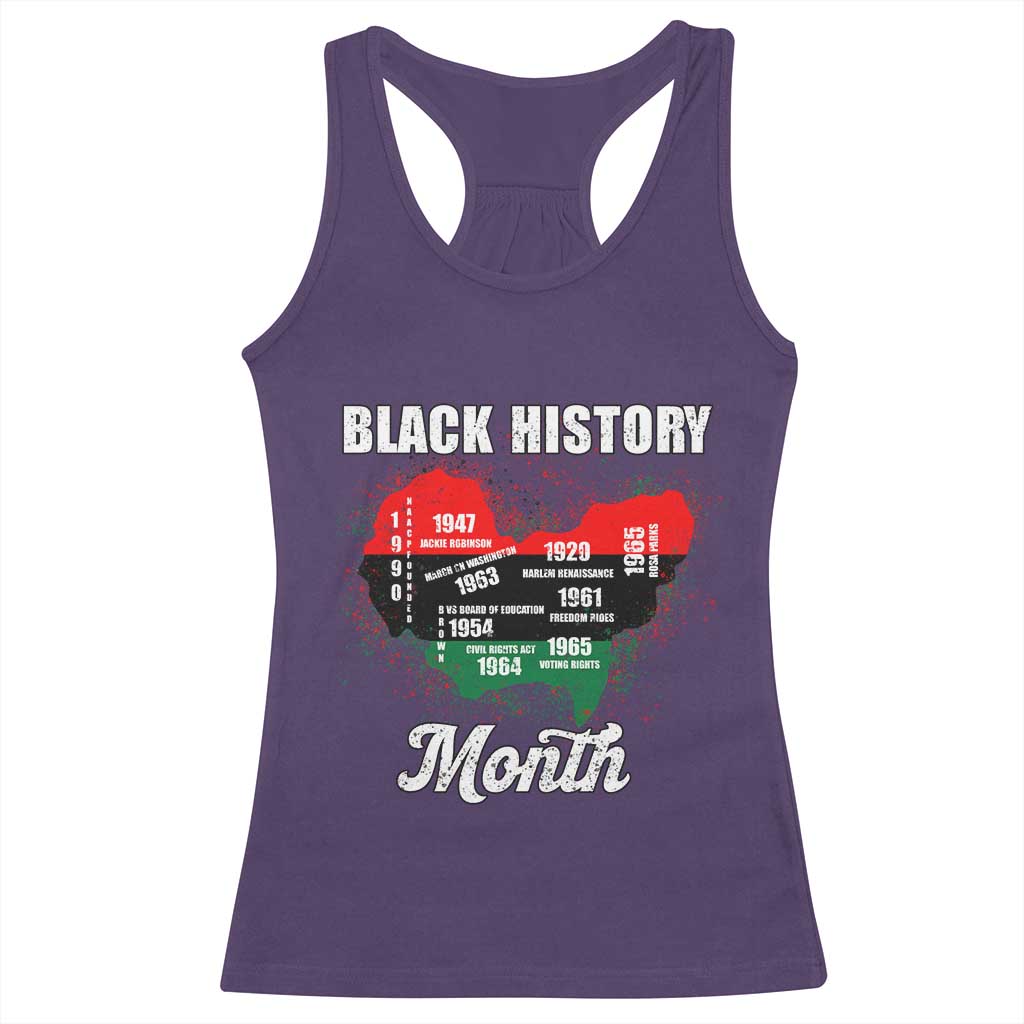 Black History Leaders Racerback Tank Top African American Milestones Map Civil Right - Wonder Print Shop