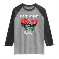 Black History Leaders Raglan Shirt African American Milestones Map Civil Right - Wonder Print Shop