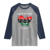 Black History Leaders Raglan Shirt African American Milestones Map Civil Right - Wonder Print Shop