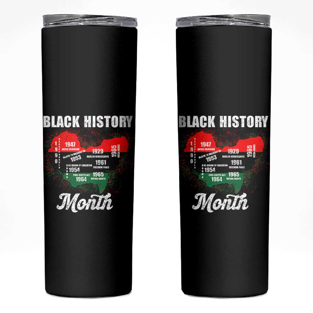 Black History Leaders Skinny Tumbler African American Milestones Map Civil Right - Wonder Print Shop
