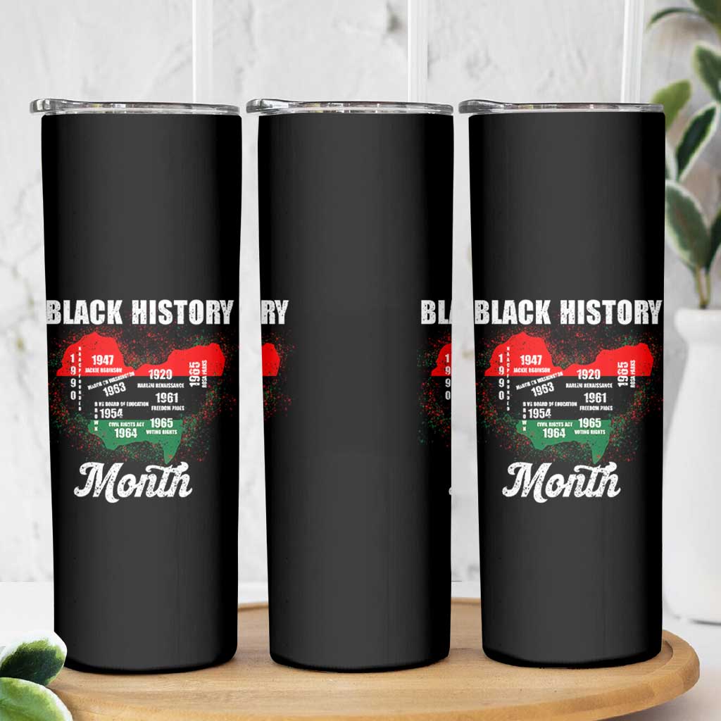 Black History Leaders Skinny Tumbler African American Milestones Map Civil Right - Wonder Print Shop