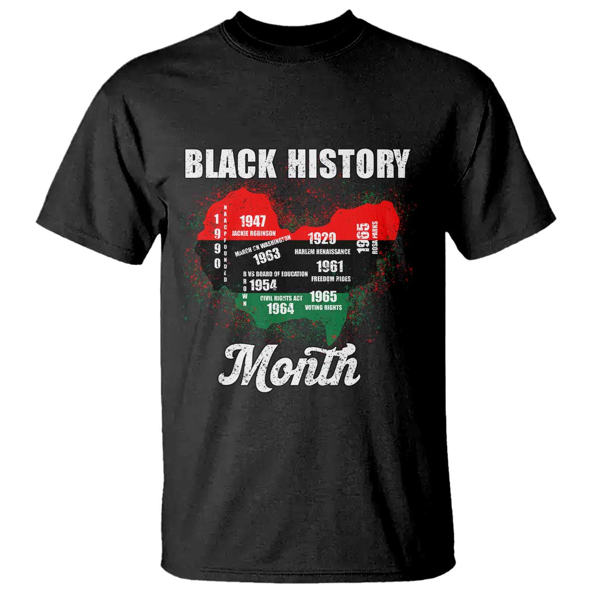 Black History Leaders T Shirt African American Milestones Map Civil Right - Wonder Print Shop
