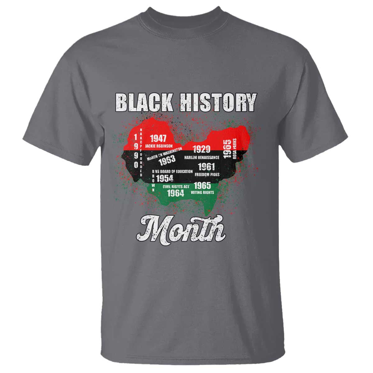 Black History Leaders T Shirt African American Milestones Map Civil Right - Wonder Print Shop