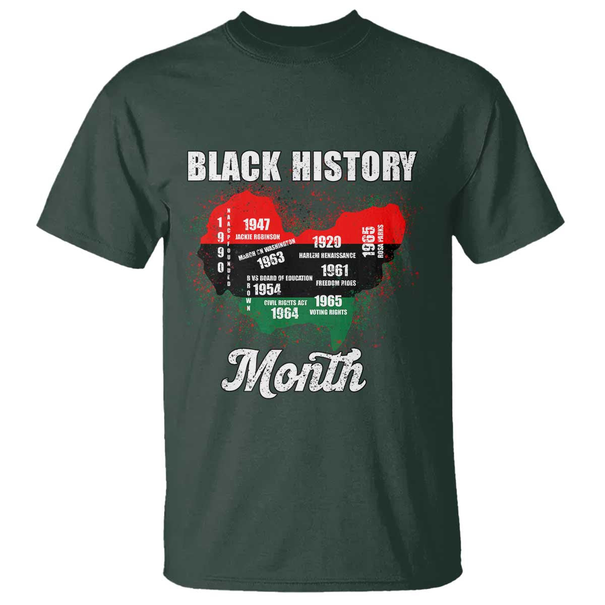 Black History Leaders T Shirt African American Milestones Map Civil Right - Wonder Print Shop