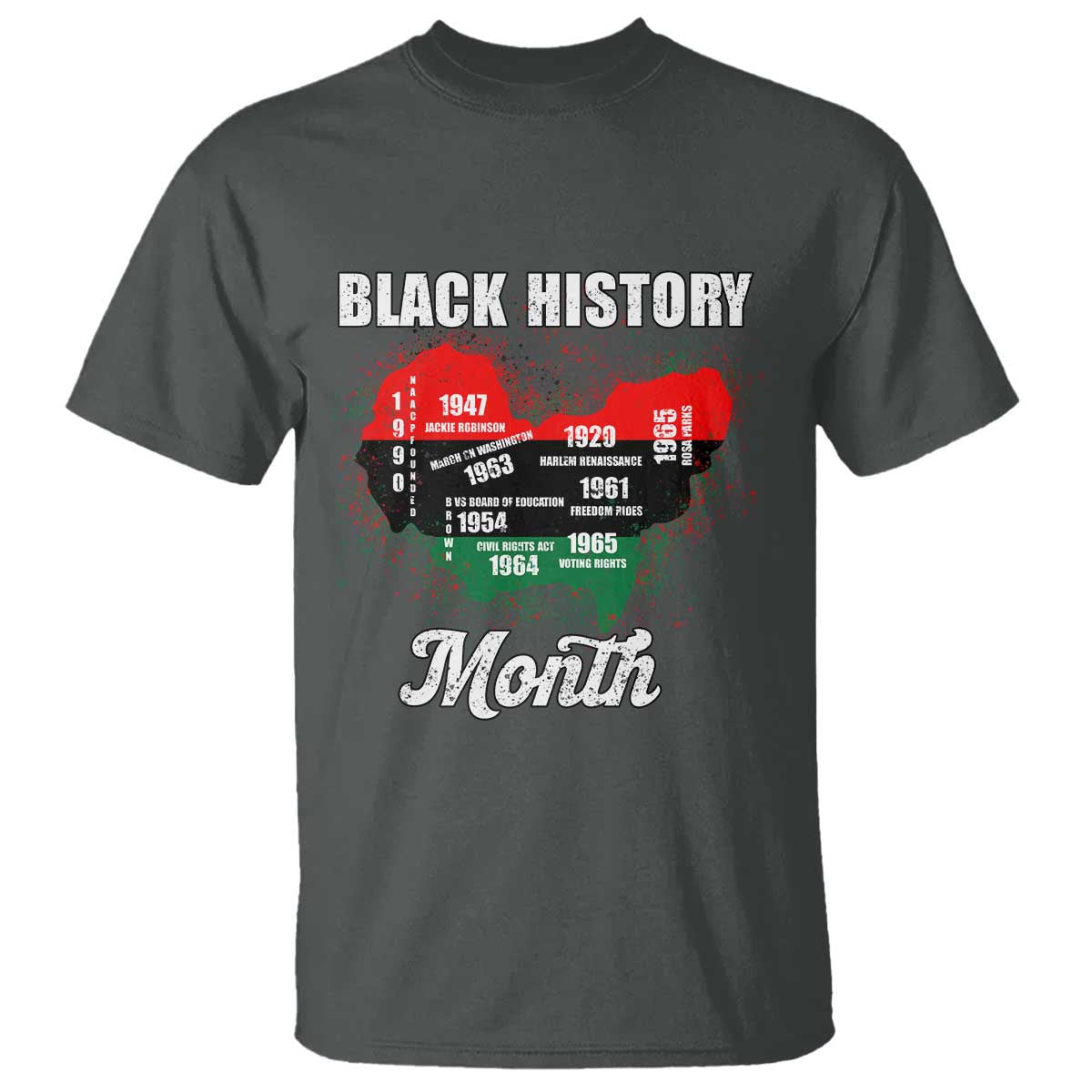 Black History Leaders T Shirt African American Milestones Map Civil Right - Wonder Print Shop