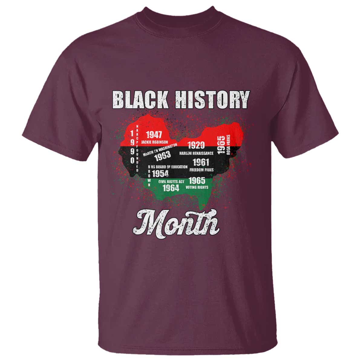 Black History Leaders T Shirt African American Milestones Map Civil Right - Wonder Print Shop