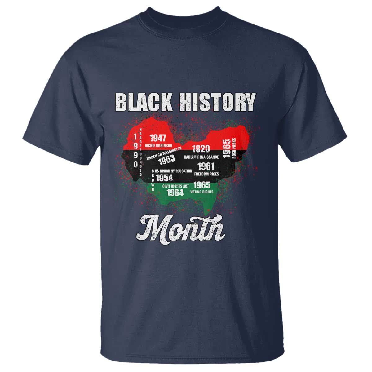Black History Leaders T Shirt African American Milestones Map Civil Right - Wonder Print Shop