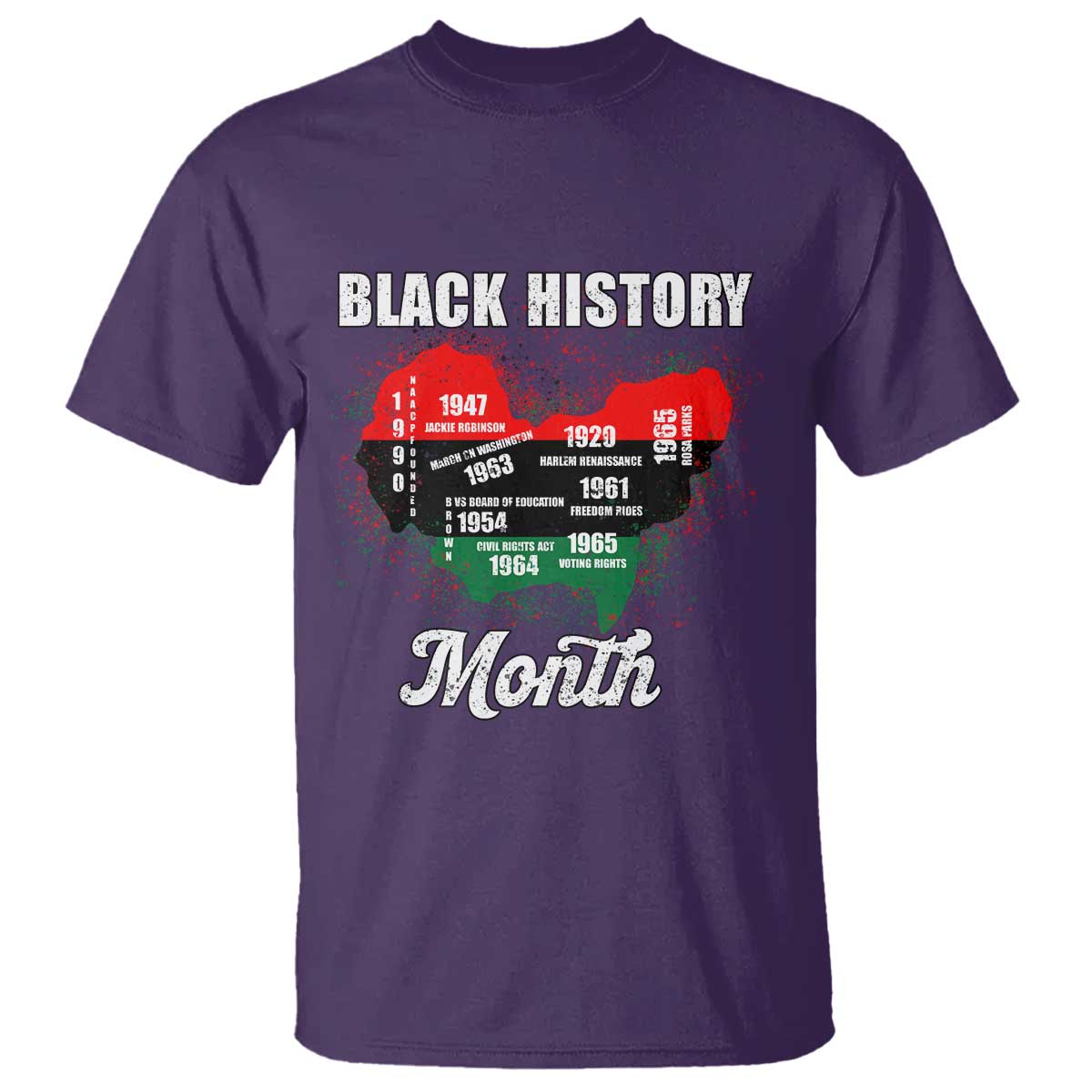Black History Leaders T Shirt African American Milestones Map Civil Right - Wonder Print Shop