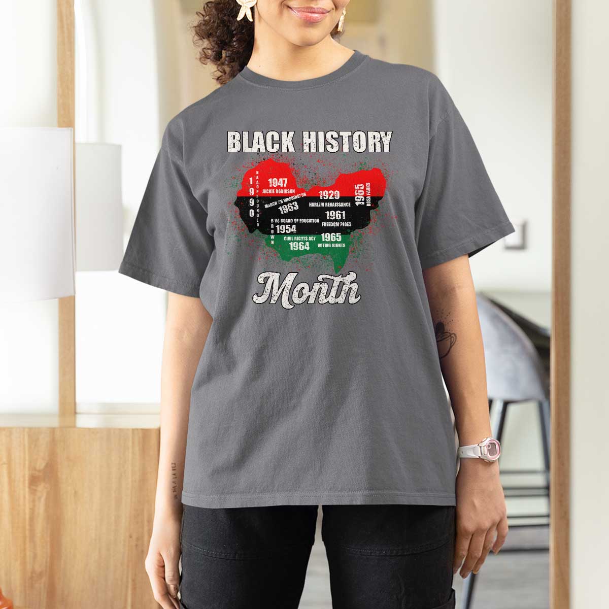 Black History Leaders T Shirt For Women African American Milestones Map Civil Right - Wonder Print Shop