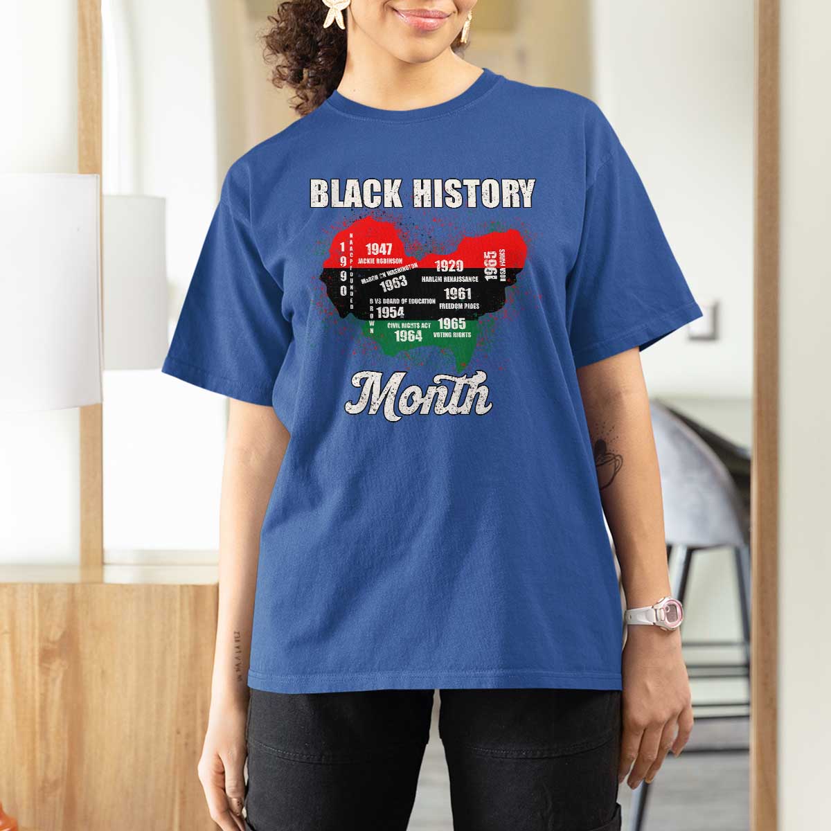 Black History Leaders T Shirt For Women African American Milestones Map Civil Right - Wonder Print Shop