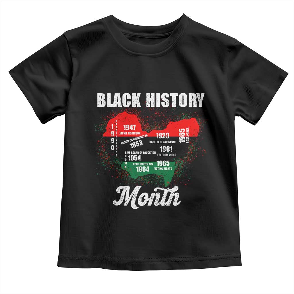 Black History Leaders Toddler T Shirt African American Milestones Map Civil Right - Wonder Print Shop