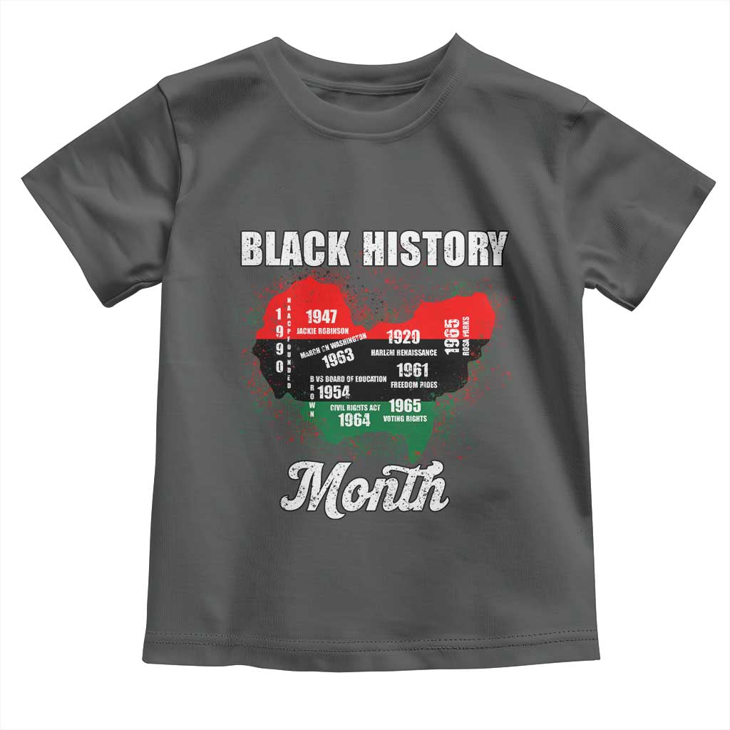 Black History Leaders Toddler T Shirt African American Milestones Map Civil Right - Wonder Print Shop