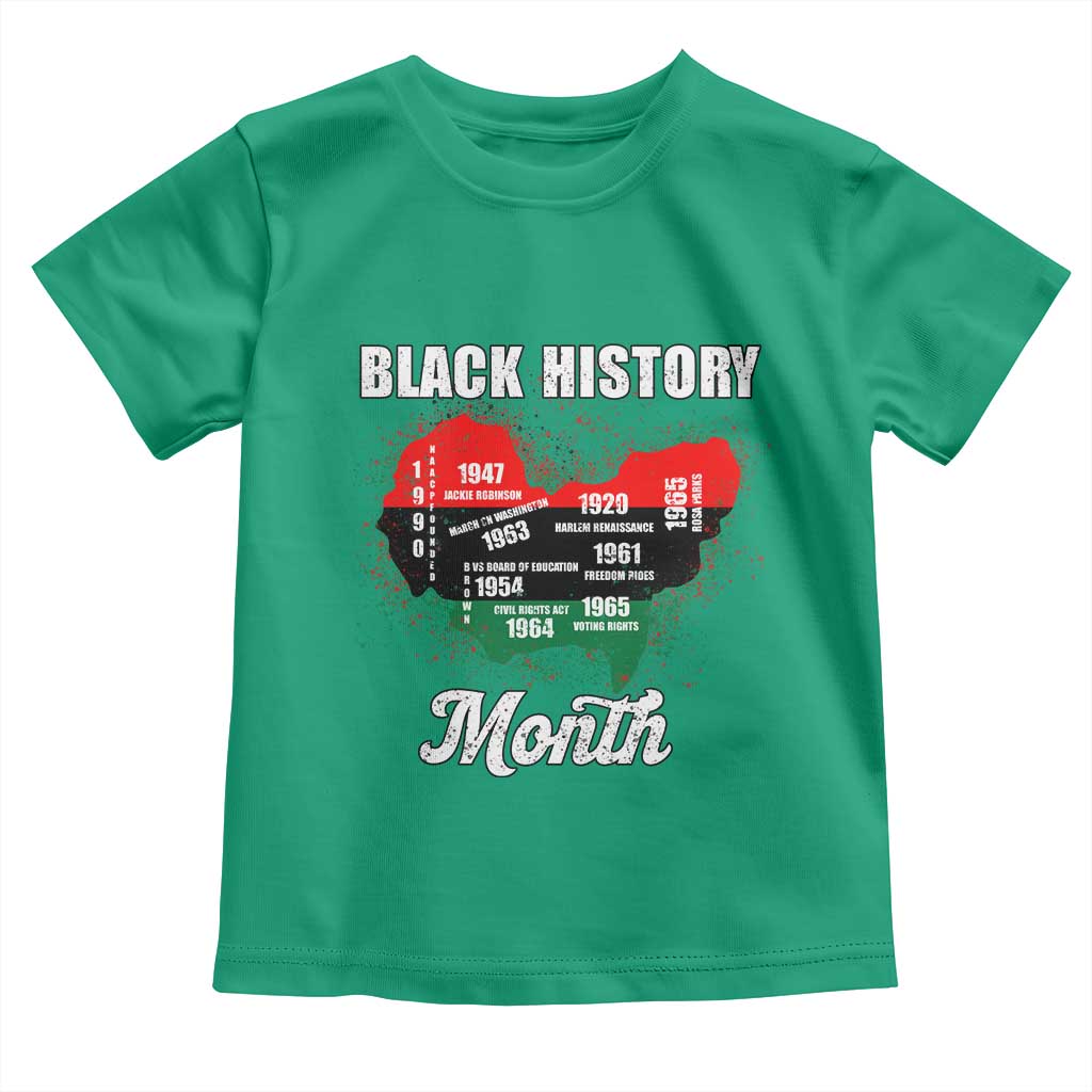 Black History Leaders Toddler T Shirt African American Milestones Map Civil Right - Wonder Print Shop