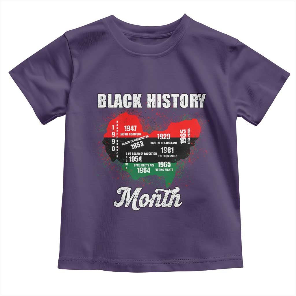 Black History Leaders Toddler T Shirt African American Milestones Map Civil Right - Wonder Print Shop