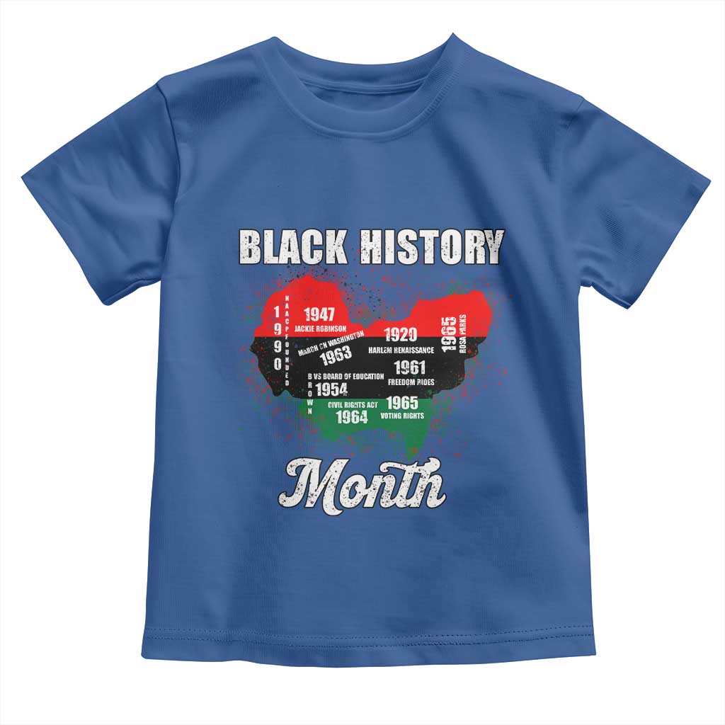 Black History Leaders Toddler T Shirt African American Milestones Map Civil Right - Wonder Print Shop