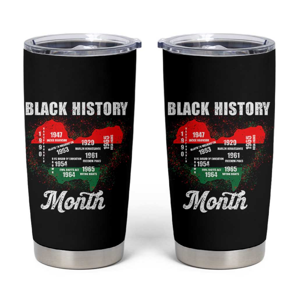 Black History Leaders Tumbler Cup African American Milestones Map Civil Right - Wonder Print Shop