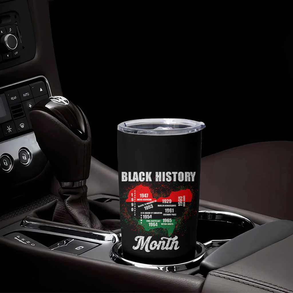 Black History Leaders Tumbler Cup African American Milestones Map Civil Right - Wonder Print Shop