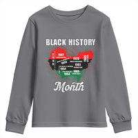 Black History Leaders Youth Sweatshirt African American Milestones Map Civil Right - Wonder Print Shop