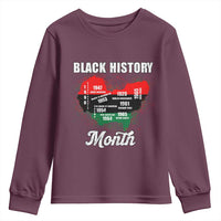 Black History Leaders Youth Sweatshirt African American Milestones Map Civil Right - Wonder Print Shop