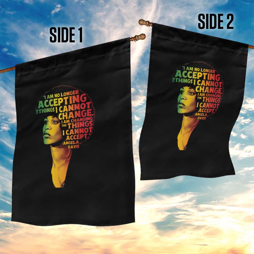 Angela Davis Inspirational Quote Garden Flag Black History Month Afro Woman Activist - Wonder Print Shop