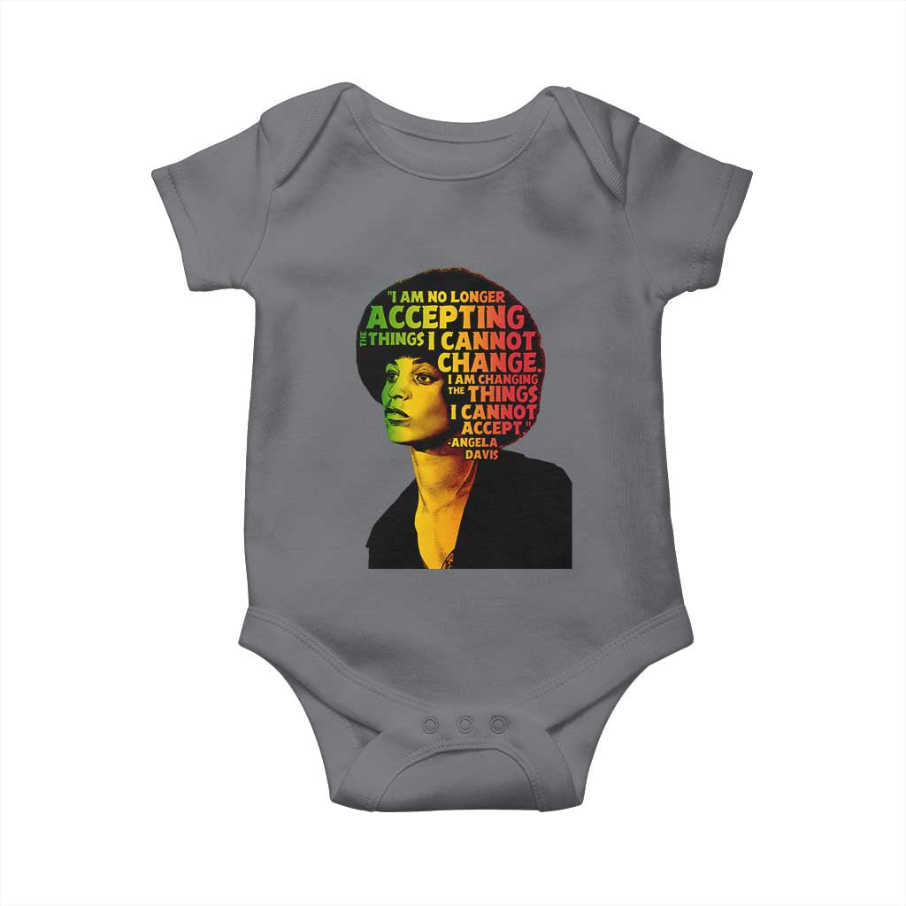 Angela Davis Inspirational Quote Baby Onesie Black History Month Afro Woman Activist - Wonder Print Shop