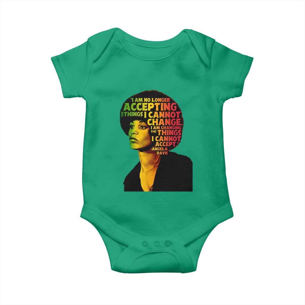 Angela Davis Inspirational Quote Baby Onesie Black History Month Afro Woman Activist - Wonder Print Shop