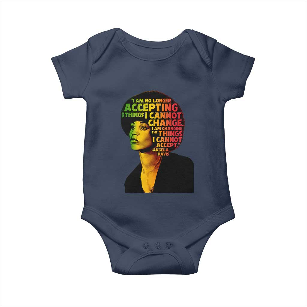 Angela Davis Inspirational Quote Baby Onesie Black History Month Afro Woman Activist - Wonder Print Shop