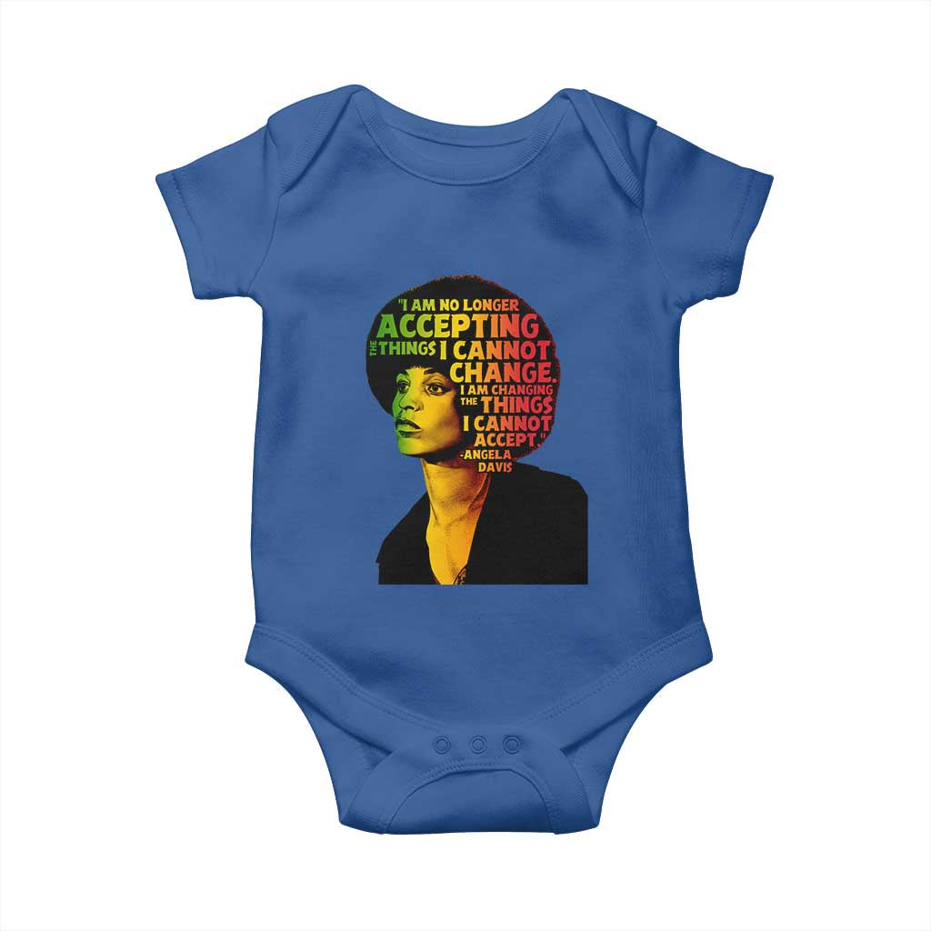 Angela Davis Inspirational Quote Baby Onesie Black History Month Afro Woman Activist - Wonder Print Shop
