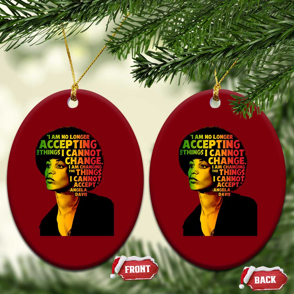 Angela Davis Inspirational Quote Ceramic Ornament Black History Month Afro Woman Activist - Wonder Print Shop