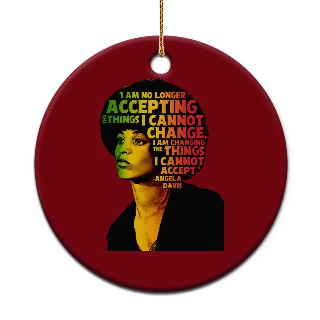 Angela Davis Inspirational Quote Ceramic Ornament Black History Month Afro Woman Activist - Wonder Print Shop