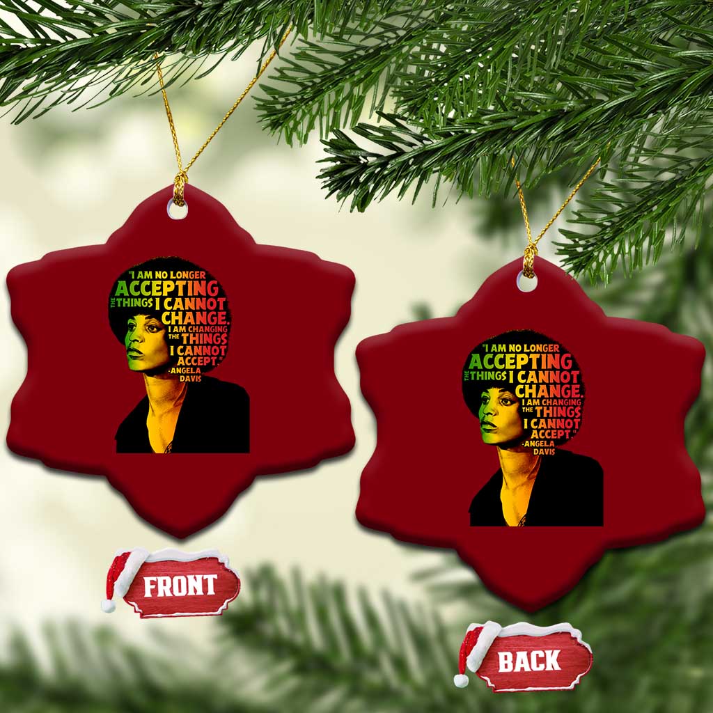 Angela Davis Inspirational Quote Ceramic Ornament Black History Month Afro Woman Activist - Wonder Print Shop