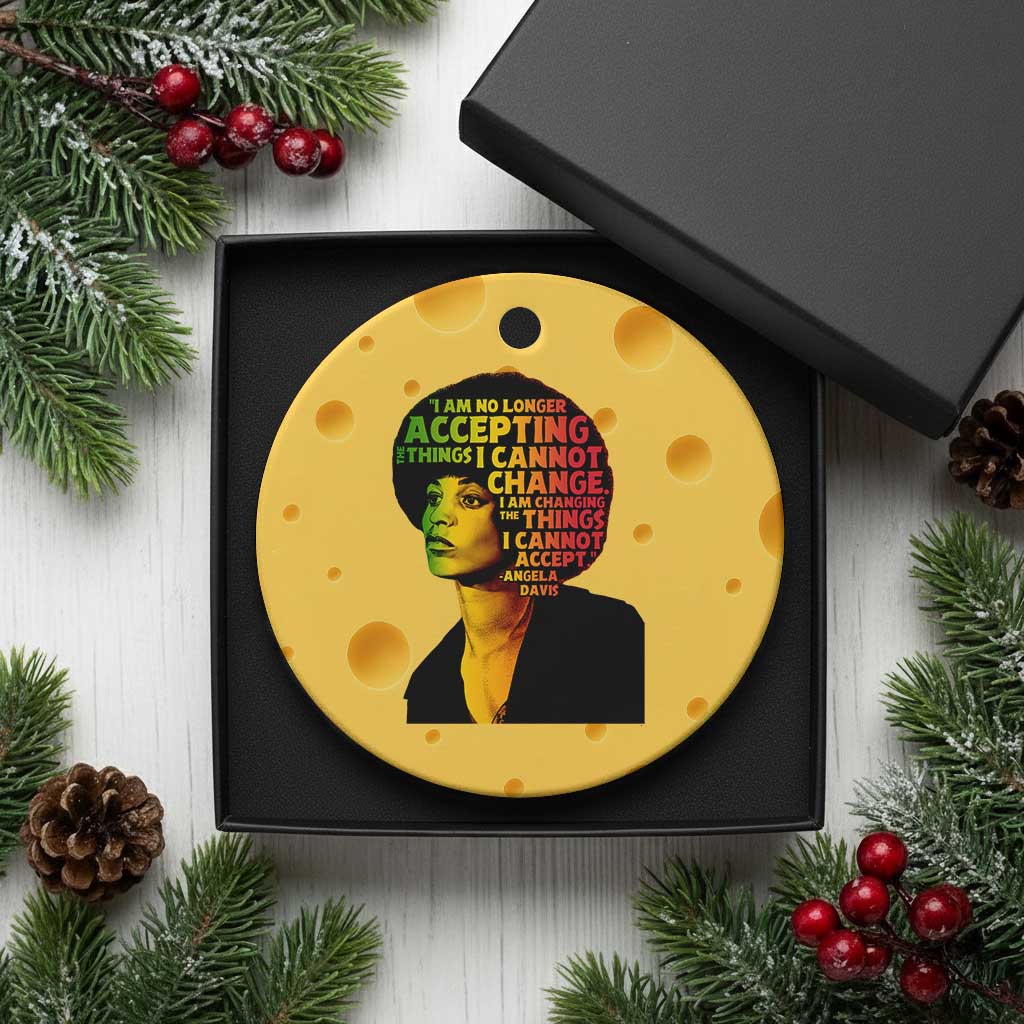 Angela Davis Inspirational Quote Ceramic Ornament Black History Month Afro Woman Activist - Wonder Print Shop