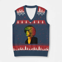 Angela Davis Inspirational Quote V-Neck Knit Sweater Vest Black History Month Afro Woman Activist - Wonder Print Shop