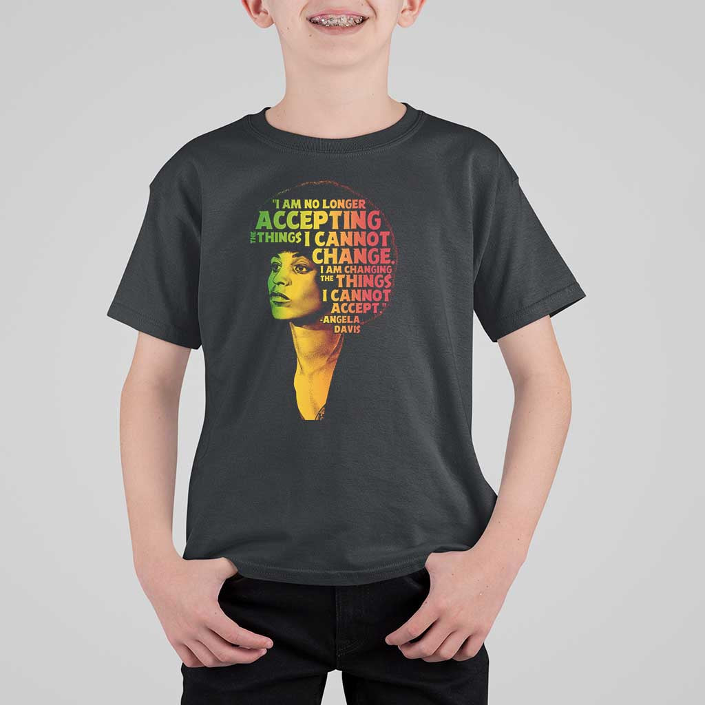 Angela Davis Inspirational Quote T Shirt For Kid Black History Month Afro Woman Activist - Wonder Print Shop