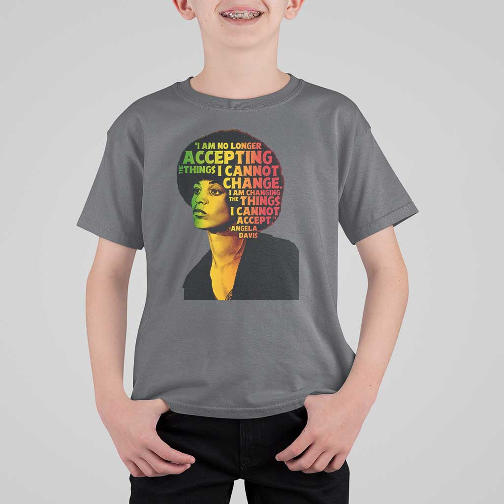 Angela Davis Inspirational Quote T Shirt For Kid Black History Month Afro Woman Activist - Wonder Print Shop