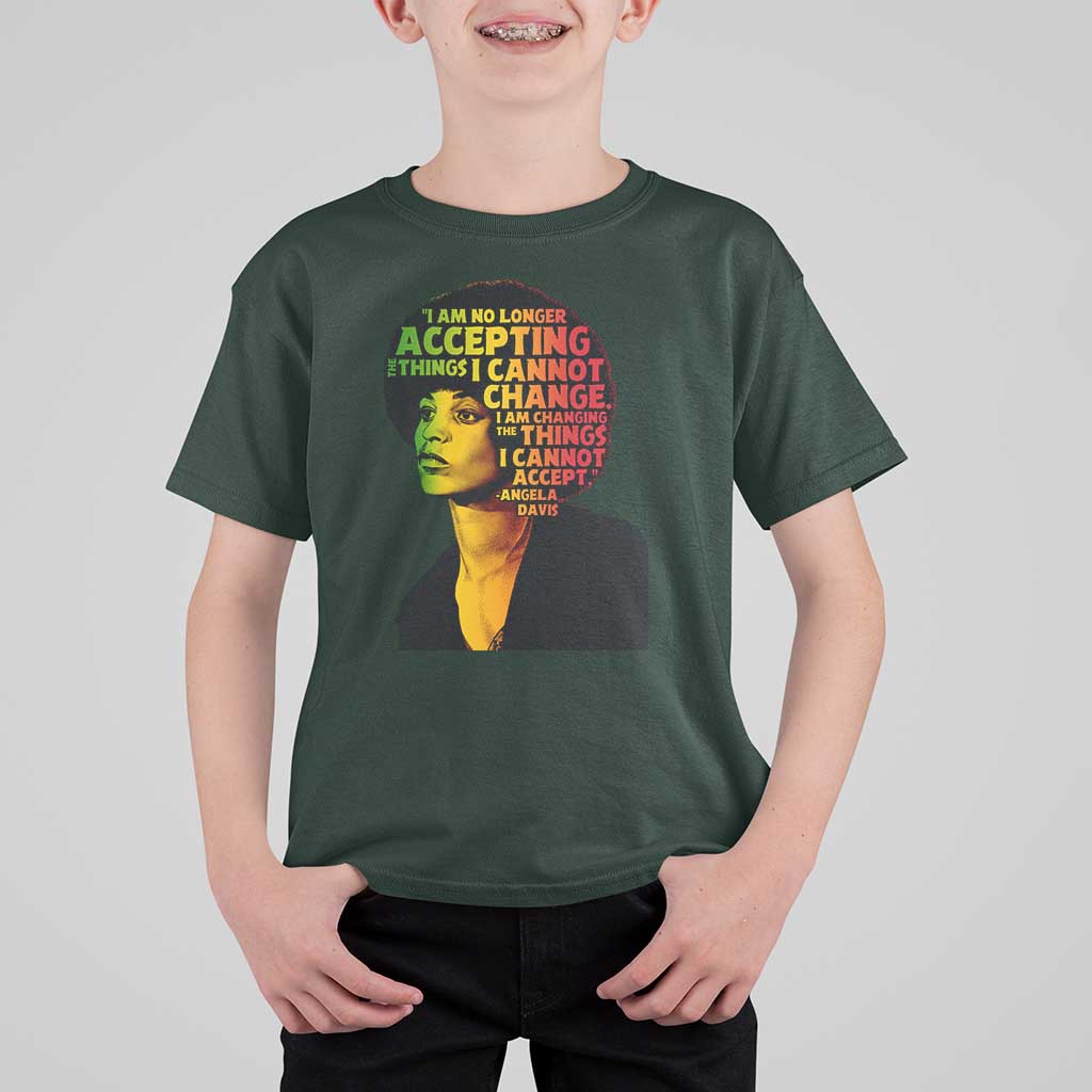 Angela Davis Inspirational Quote T Shirt For Kid Black History Month Afro Woman Activist - Wonder Print Shop