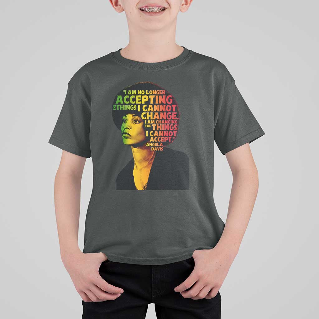 Angela Davis Inspirational Quote T Shirt For Kid Black History Month Afro Woman Activist - Wonder Print Shop