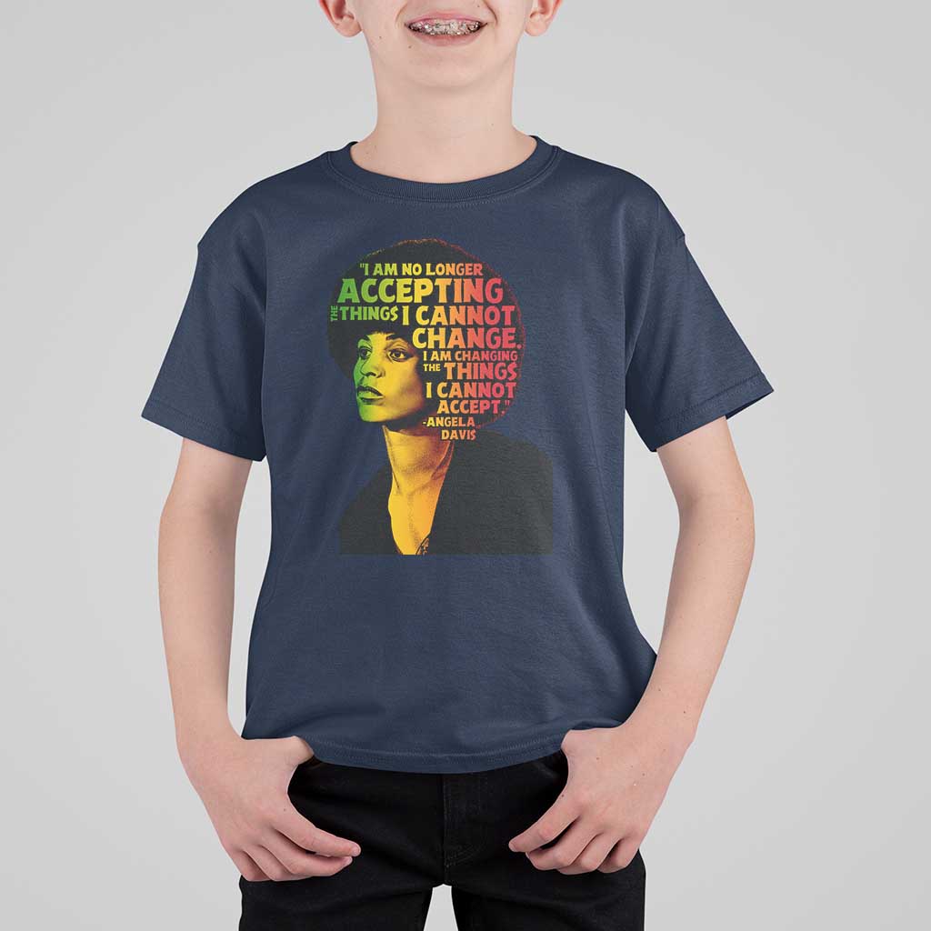 Angela Davis Inspirational Quote T Shirt For Kid Black History Month Afro Woman Activist - Wonder Print Shop