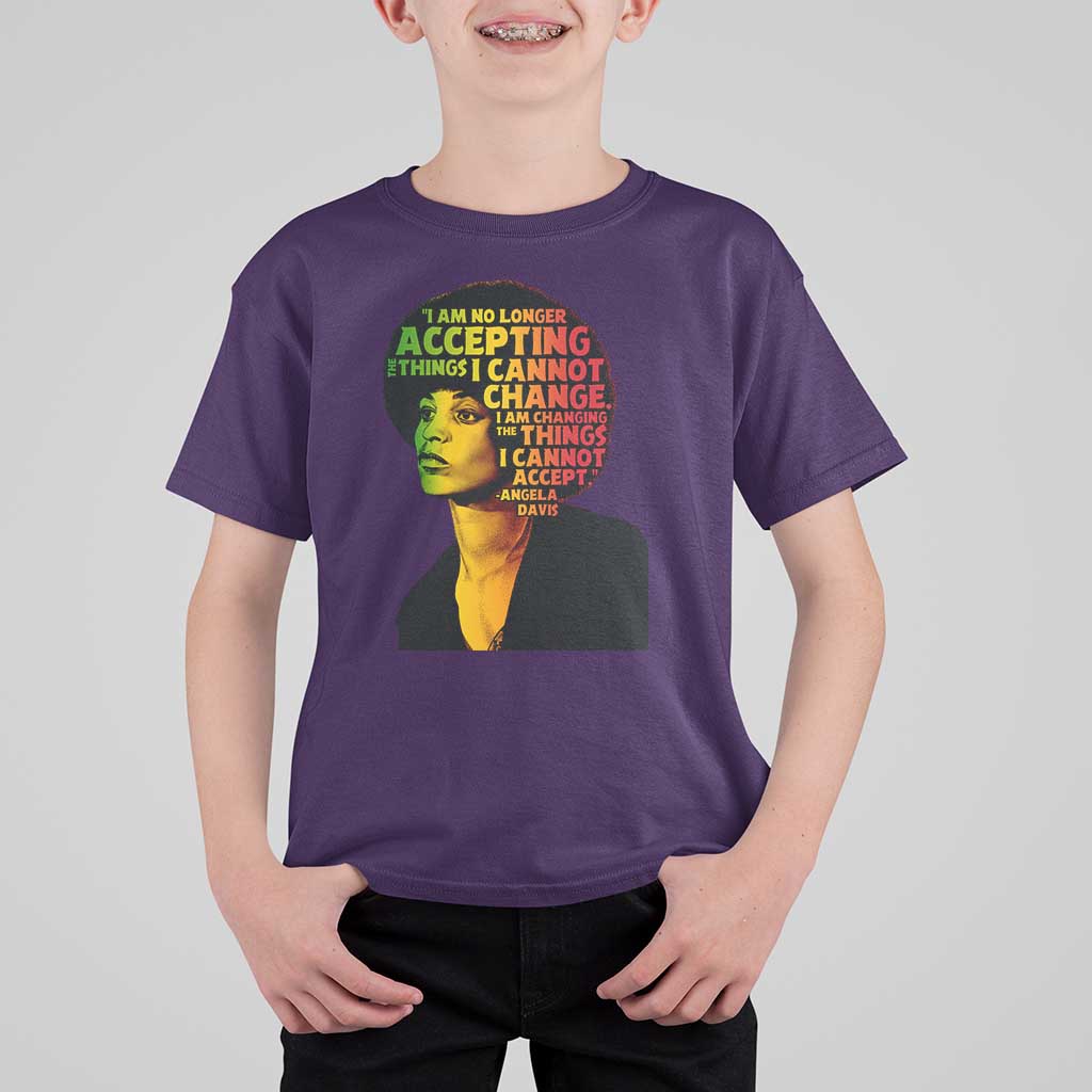Angela Davis Inspirational Quote T Shirt For Kid Black History Month Afro Woman Activist - Wonder Print Shop