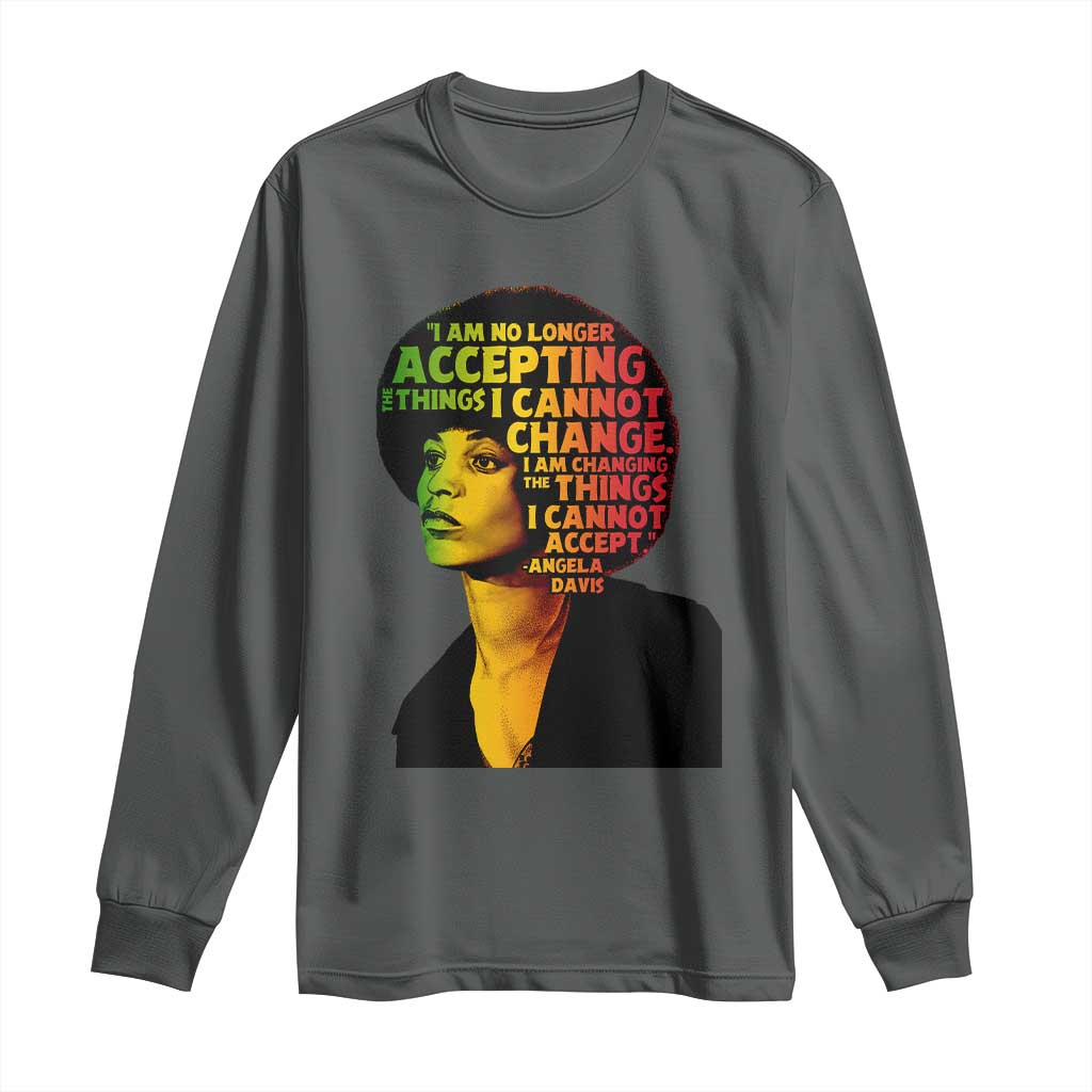 Angela Davis Inspirational Quote Long Sleeve Shirt Black History Month Afro Woman Activist - Wonder Print Shop