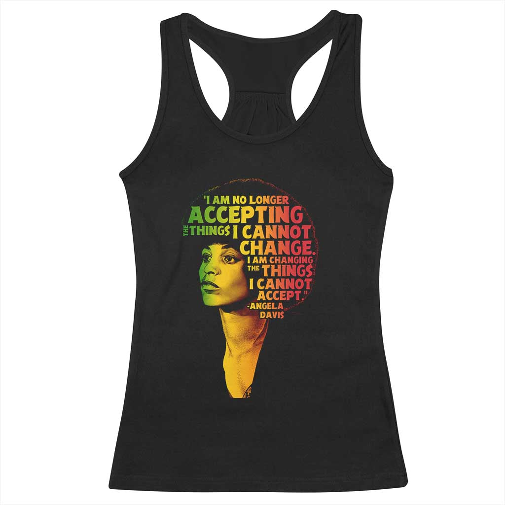 Angela Davis Inspirational Quote Racerback Tank Top Black History Month Afro Woman Activist - Wonder Print Shop