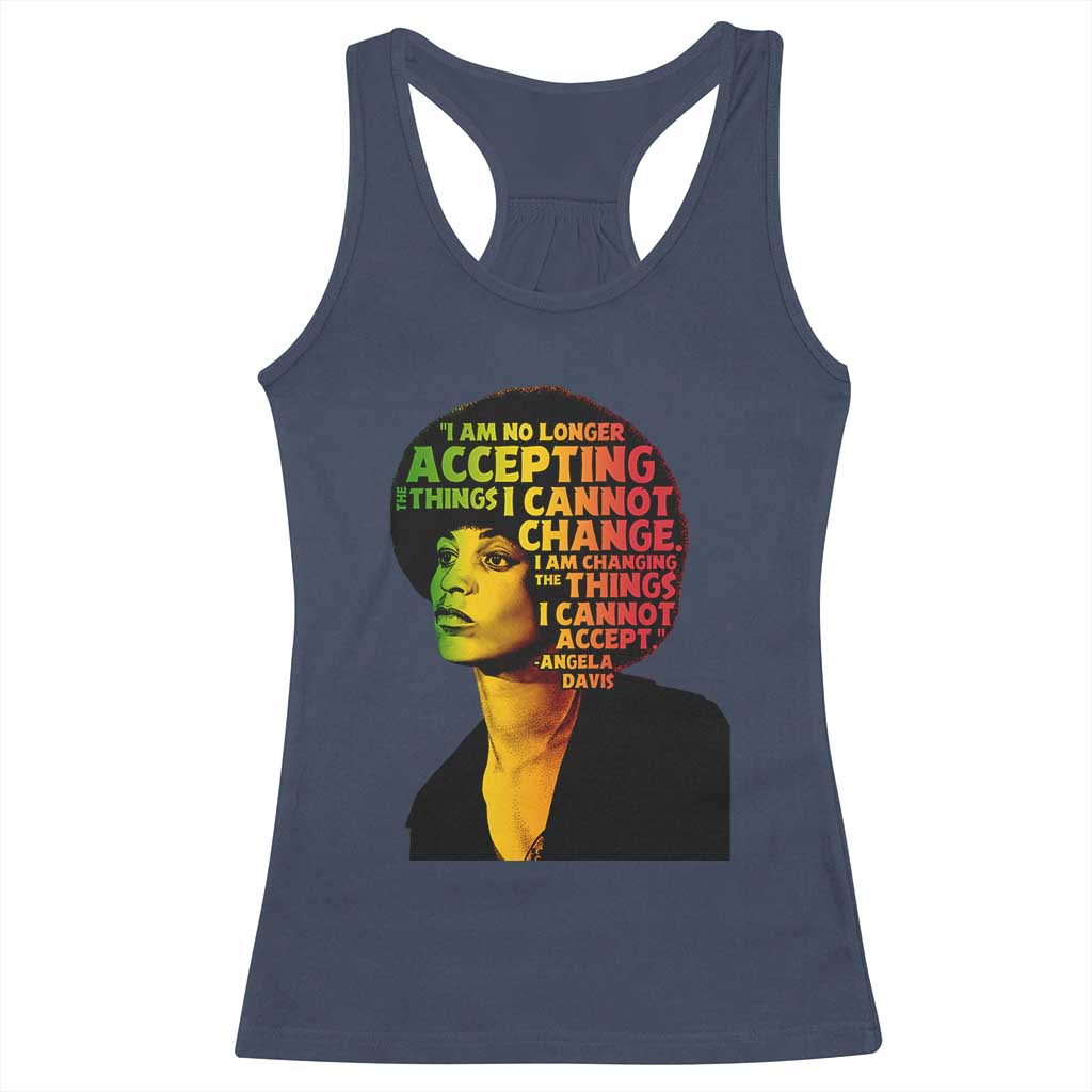 Angela Davis Inspirational Quote Racerback Tank Top Black History Month Afro Woman Activist - Wonder Print Shop