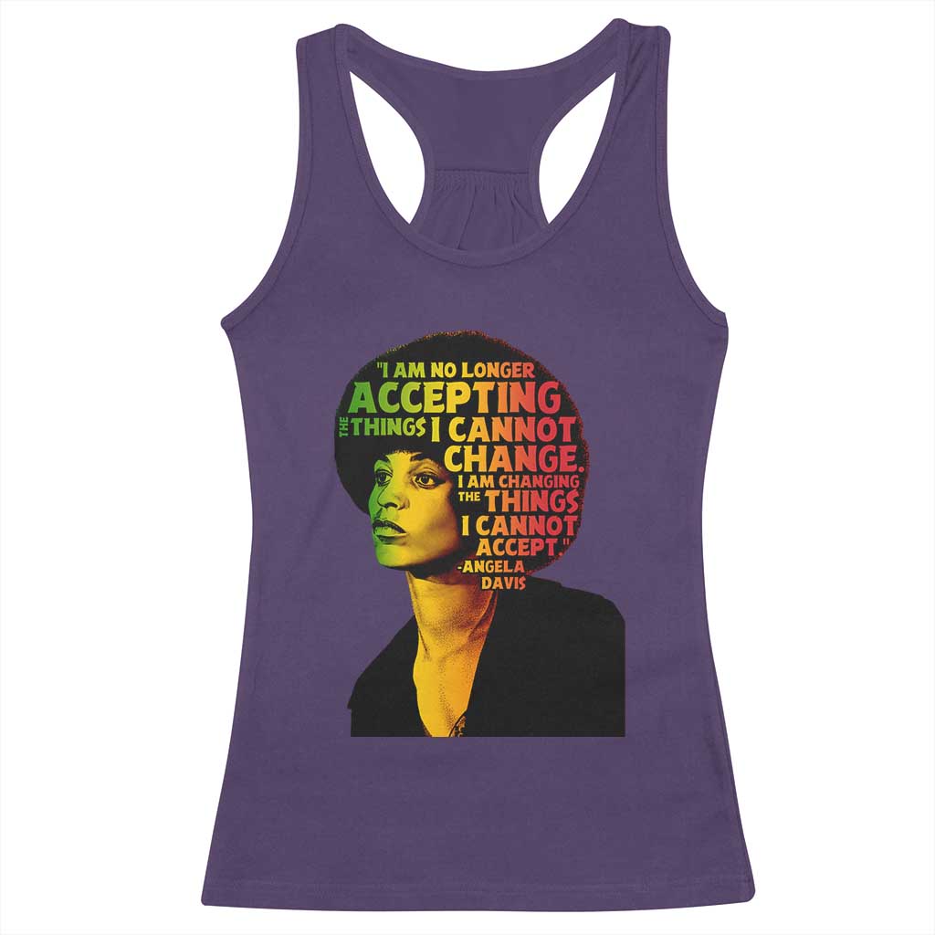 Angela Davis Inspirational Quote Racerback Tank Top Black History Month Afro Woman Activist - Wonder Print Shop