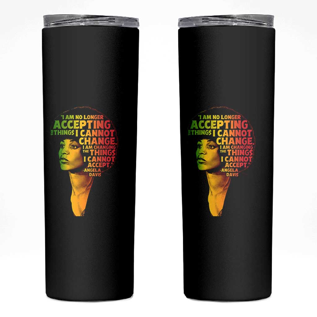 Angela Davis Inspirational Quote Skinny Tumbler Black History Month Afro Woman Activist - Wonder Print Shop