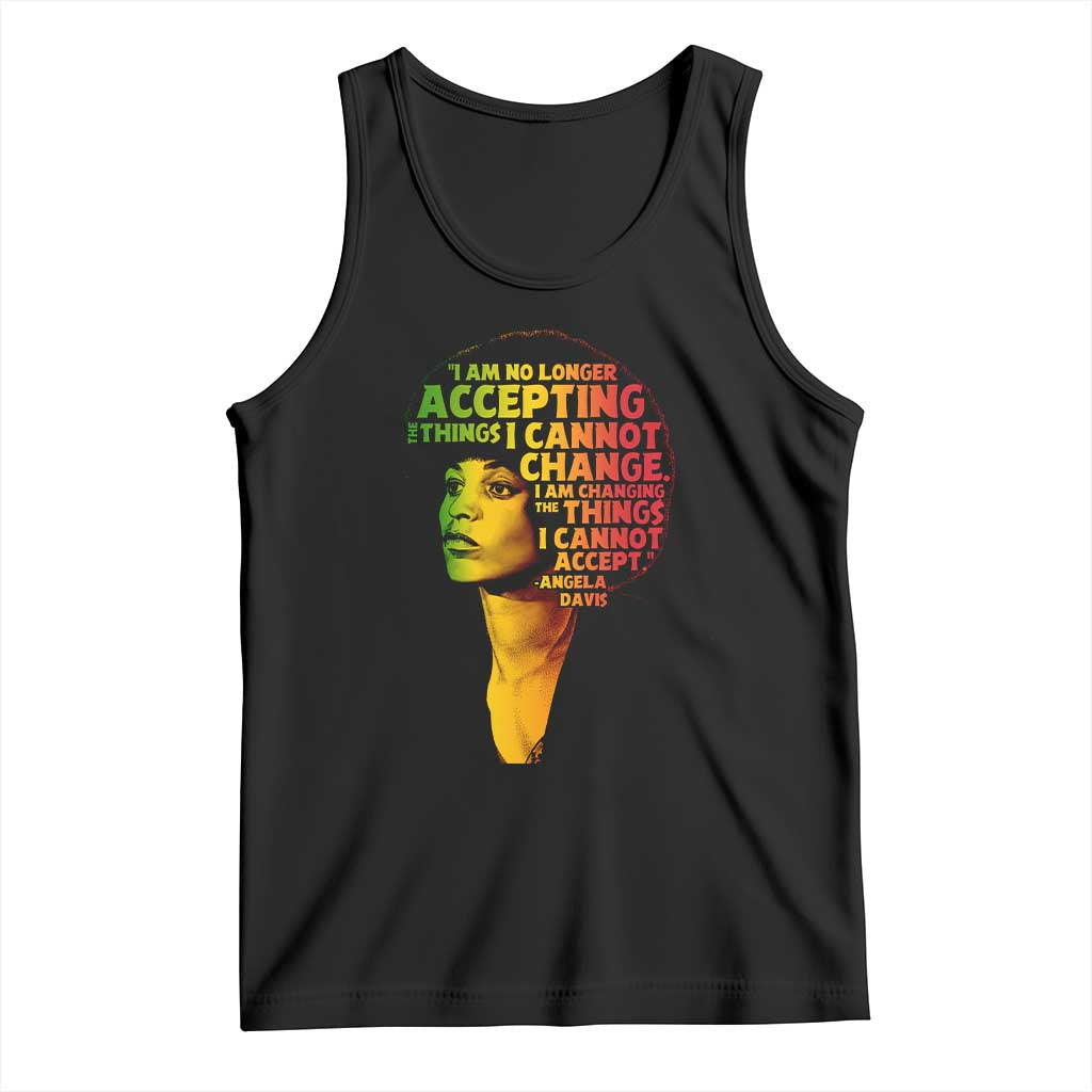 Angela Davis Inspirational Quote Tank Top Black History Month Afro Woman Activist - Wonder Print Shop