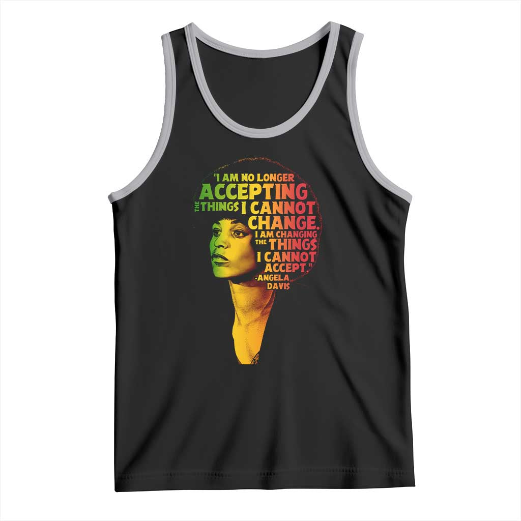 Angela Davis Inspirational Quote Tank Top Black History Month Afro Woman Activist - Wonder Print Shop