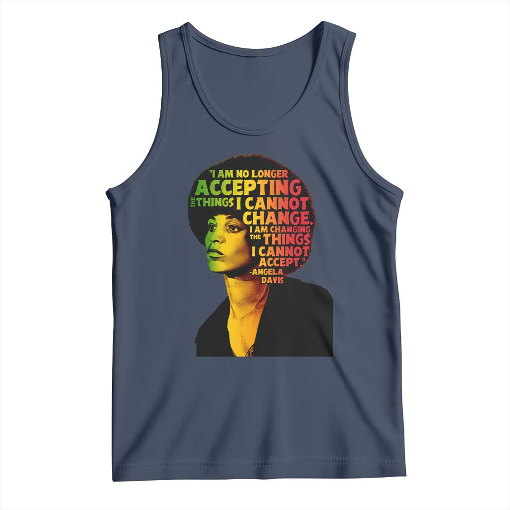 Angela Davis Inspirational Quote Tank Top Black History Month Afro Woman Activist - Wonder Print Shop