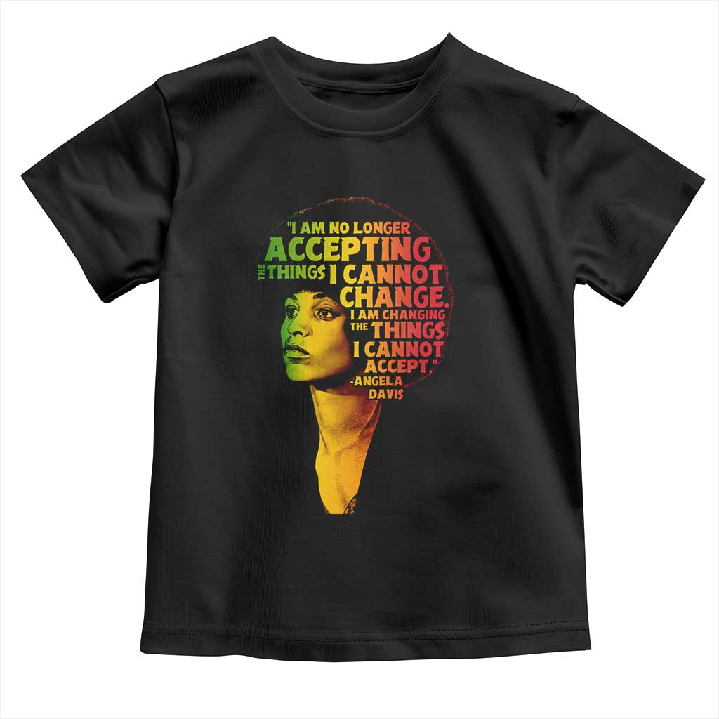 Angela Davis Inspirational Quote Toddler T Shirt Black History Month Afro Woman Activist - Wonder Print Shop
