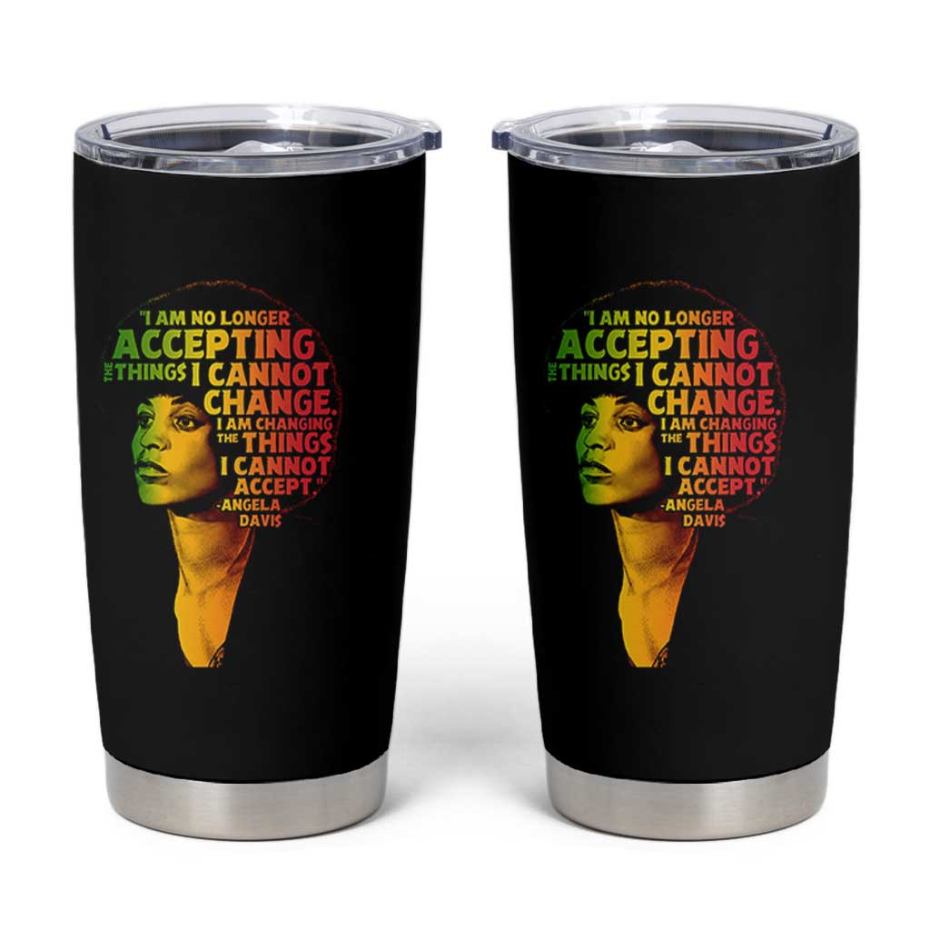 Angela Davis Inspirational Quote Tumbler Cup Black History Month Afro Woman Activist - Wonder Print Shop
